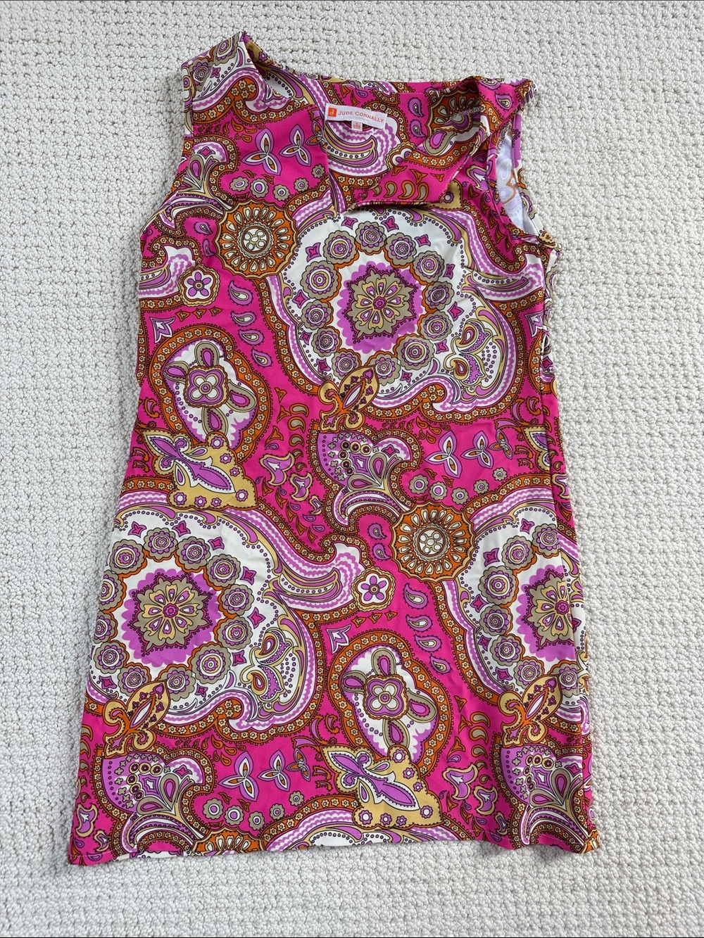 Women’s Pink Paisley Sleeveless Dress